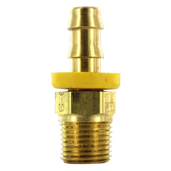 3/8 BRASS PUSHLOCK MALE HOSE BARB