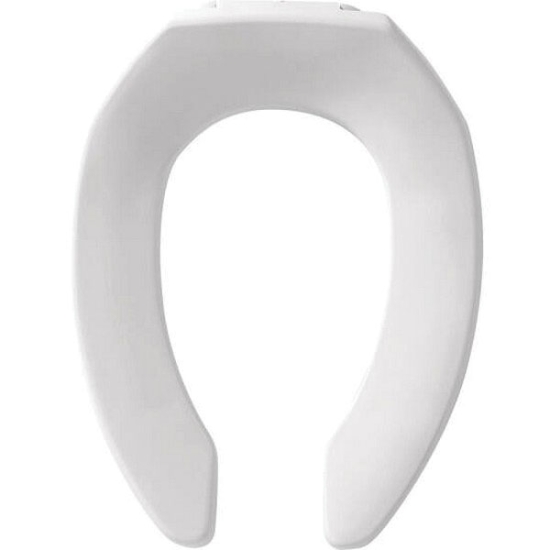 Elongated Open Front Toilet Seat in White